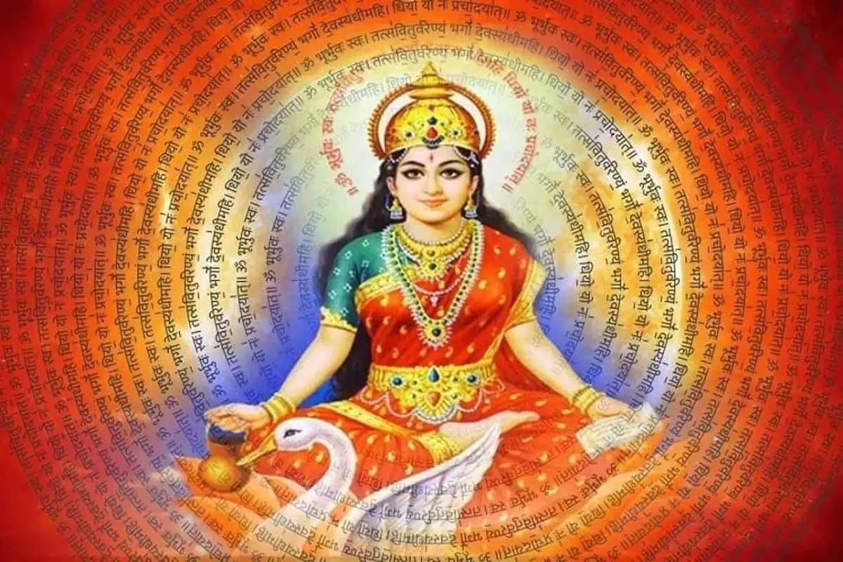 Chanting the Gayatri invokes the divine mother’s radiance, guiding the intellect toward truth and virtue Icon